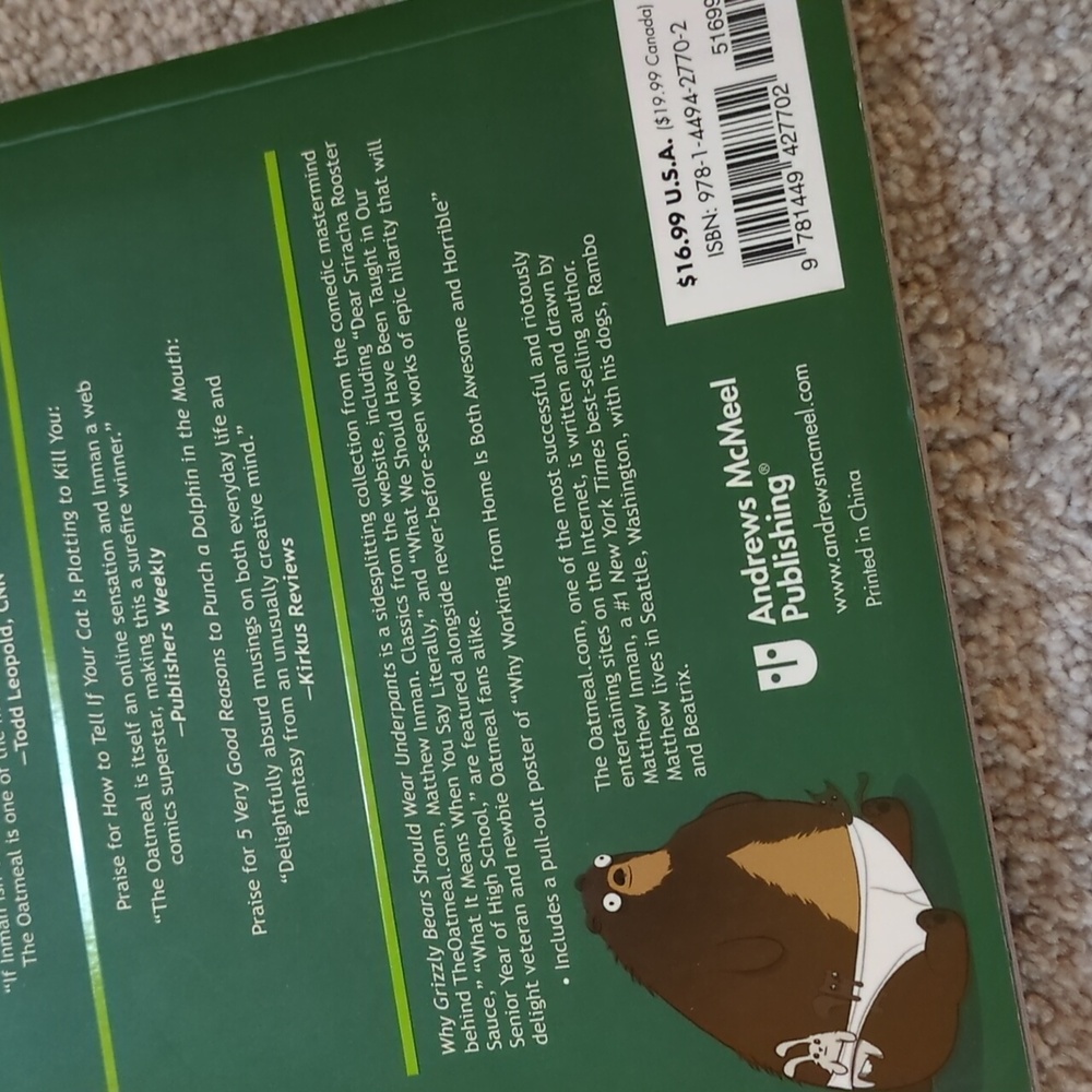 Why Grizzly Bears Should Wear Underpants Book by Matthew Inman from The Oatmeal - Picture 4 of 8